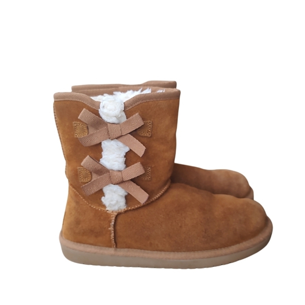 UGG Caramel Victoria Suede Boots With Bows